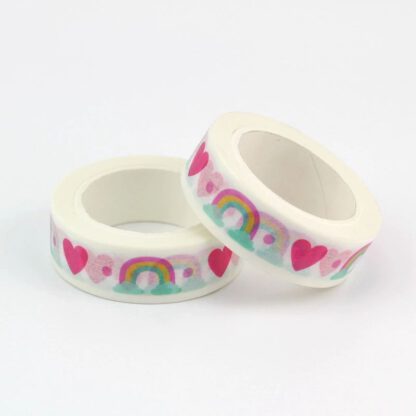 Washi tape harten regenboog wolken