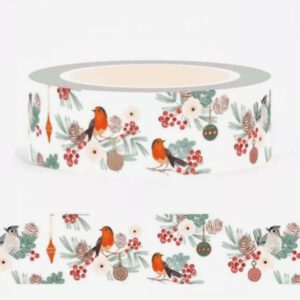 Washitape kerst vogeltjes