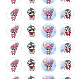 Pinguin winter sluitstickers