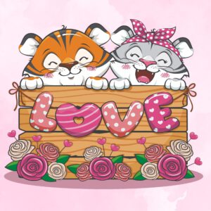ansichtkaart Tijgers Love