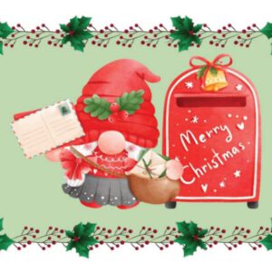 ansichtkaart gnome kerst